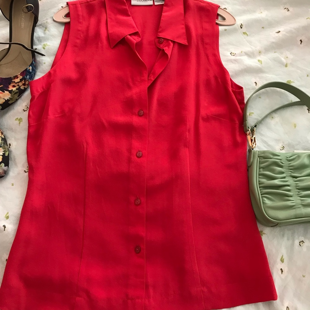 Vintage silk Jaclyn Smith sleeveless blouse